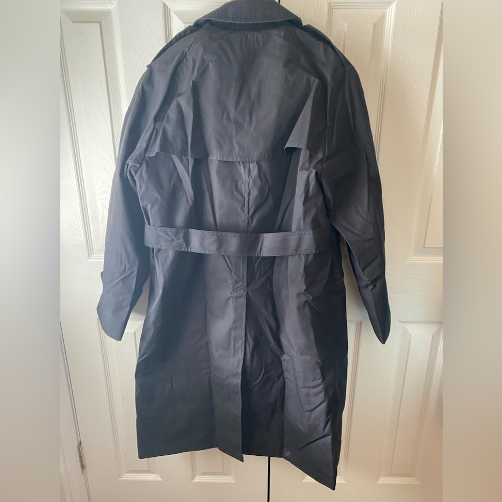 Defense Logistics Agency Garrison Black Double-Breasted All-Weather Trench Coat - Picture 2 of 11